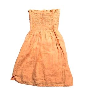 Juicy Couture Vintage Strapless Ruched Mini Summer Dress Peach Fuzz Sherbet